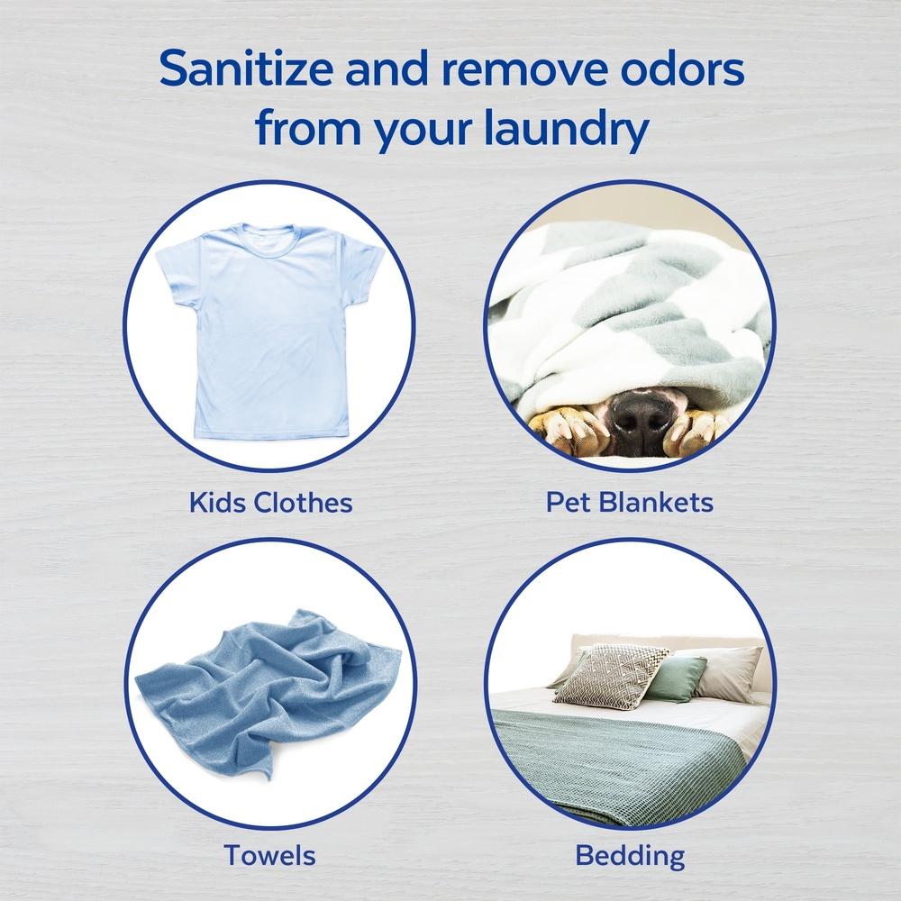 Laundry Sanitizer Additive Kills 99.9% Bacteria Odor Eliminator No Bleach Works in Cold Water Fabric Safe