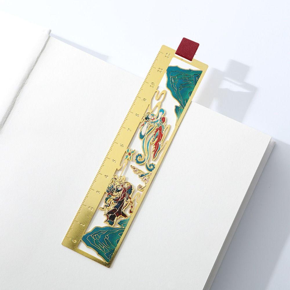 

Полая латунная закладка в китайском стиле Полая закладка в виде красного венценосного журавля Расписная закладка Детские подарки Apsaras