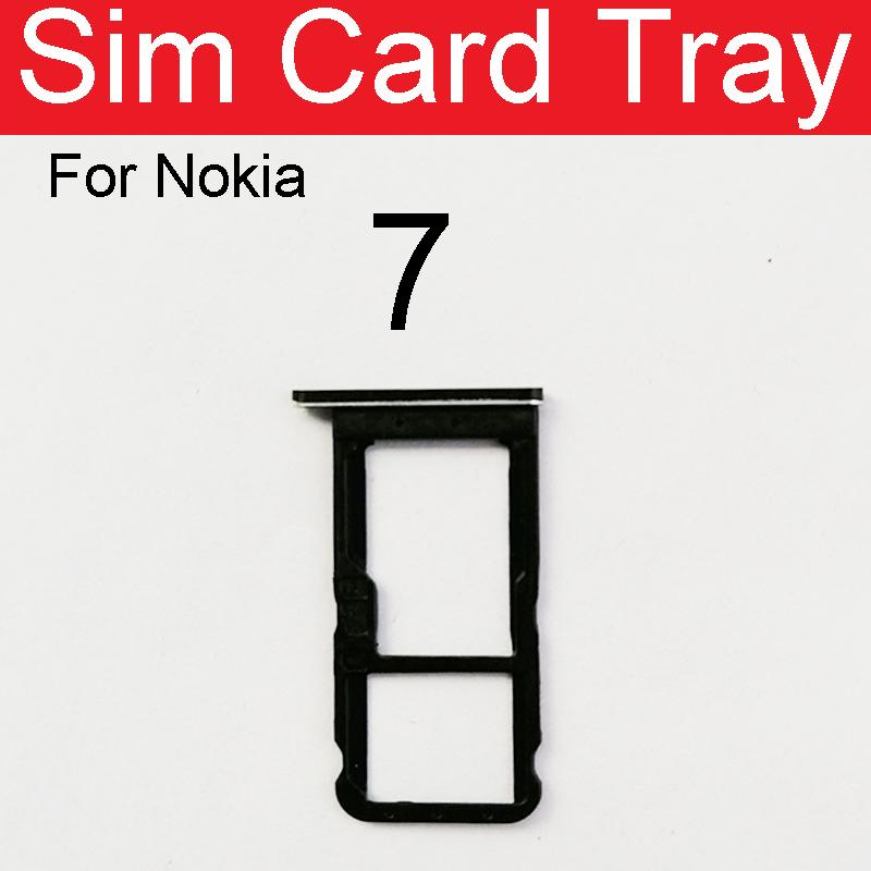 SIM Card Tray Holder For Nokia 8 7 7.1 7 Plus 8.1 X7 Sim Reader Slot Socket Adapter Replacement Repair Parts 7 Black