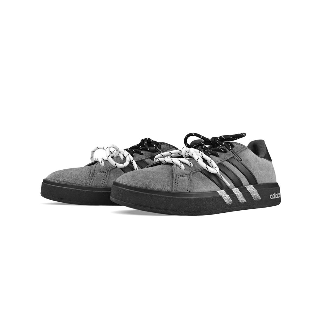 Adidas Grand Court Base 00s Synthetic Leather, Split Cow Leather Low top Skateboard Shoes Unisex Gray JR5542(Team478-)