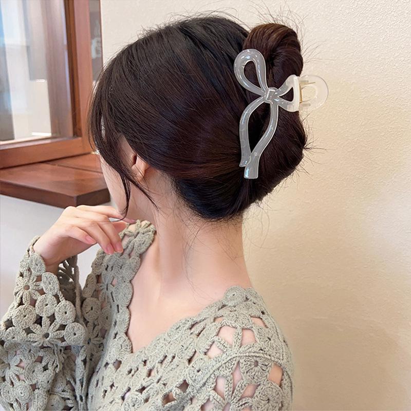 

2024 Jelly Bow Hair Clip: Elegant, High-End, Large Shark Clip серый