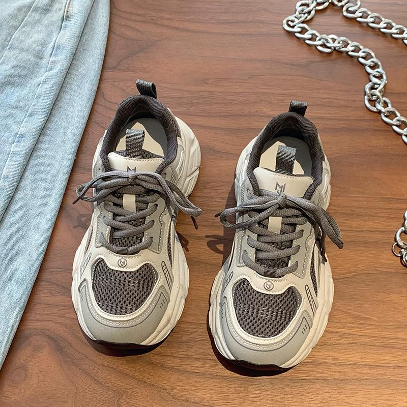 

Premium retro gray dad shoes women s shoes 2025 new autumn and winter new muffin thick sole heightening and velvet sports 35