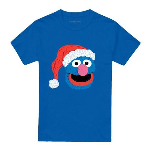 Sesame Street Unisex Adult Grover Scribble Christmas T-Shirt