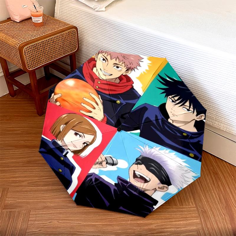 1PC Jujutsu Kaisen Characters Automatic Umbrella - Suitable Travel Outdoor Portable Umbrella Birthday Gift Daily Essentials