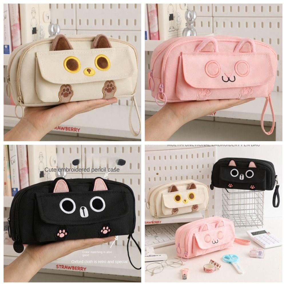 

Cat Stationery Bag Washable Pen Case Writing Tools Pencil Case School Supplies