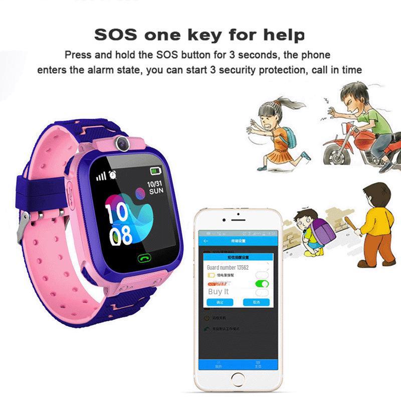 "Q12 Waterproof Kids' Smart Watch with GPS, Camera, Flashlight, Multi-Language - 5th Gen Z6"
