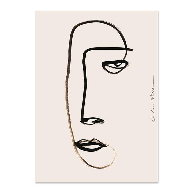 Poster Astratti Ragazza Retrò Stampe Galleria Pittura su Tela Interno Arte Murale Nordico Immagini Per Soggiorno Decorazione Casa