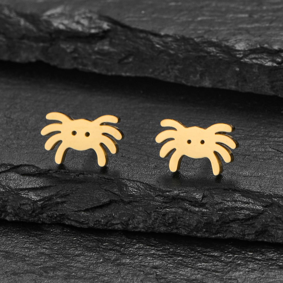 

Summer Beach Stud Cute Animal Crab Stainless Steel Gold Colour Plated Earrings Ersatile Travel Accessories Trendy Zircon Gifts