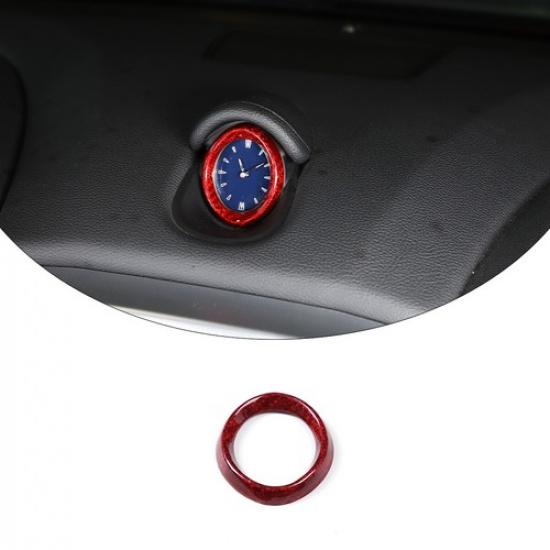 Red Carbon Fiber Dashboard clock Dial Circle Trim For Maserati Ghibli 2014-2024