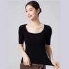 Fengxun Women's 100% Wool Square Neck Knit Top