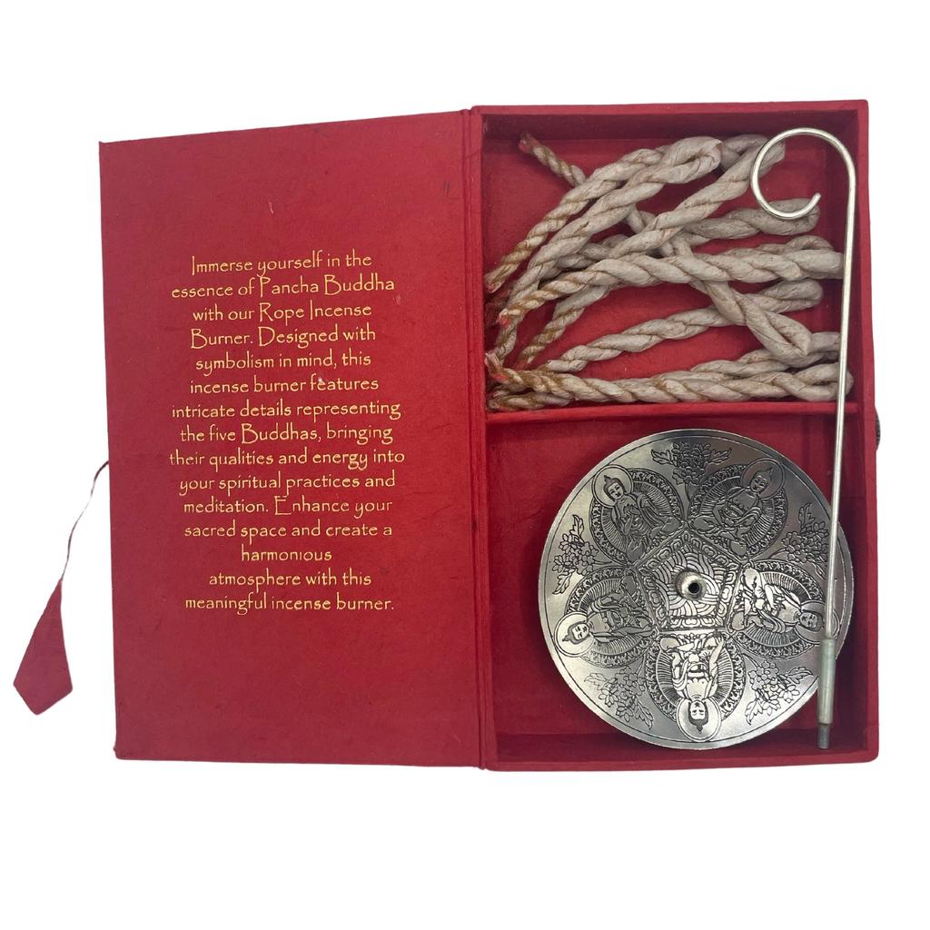 Rope Incense Set Silver-Plated Pancha Buddha 10 Ropes