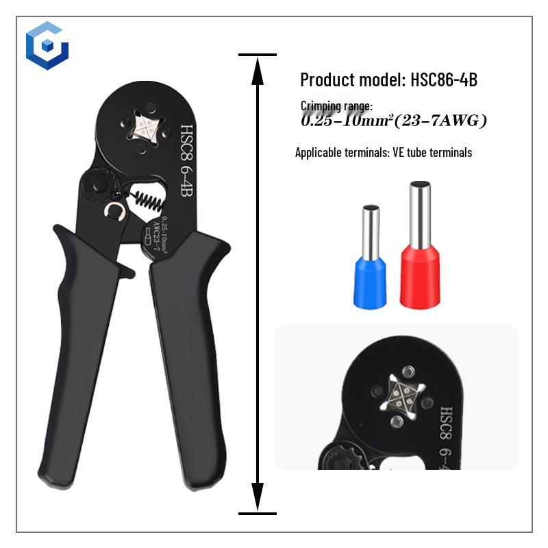 HSC8 6-4A European Ratchet Crimping Pliers Set with Manual for Labor-Saving Cold Crimping