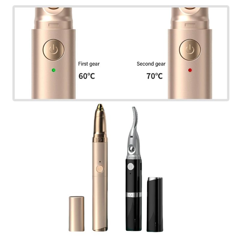 2 in 1 Beauty Tool Convenient Ladies' Electric Eyebrow Shaping Tool Heating Eyelash Curler Delicate Face Hair Trimmer