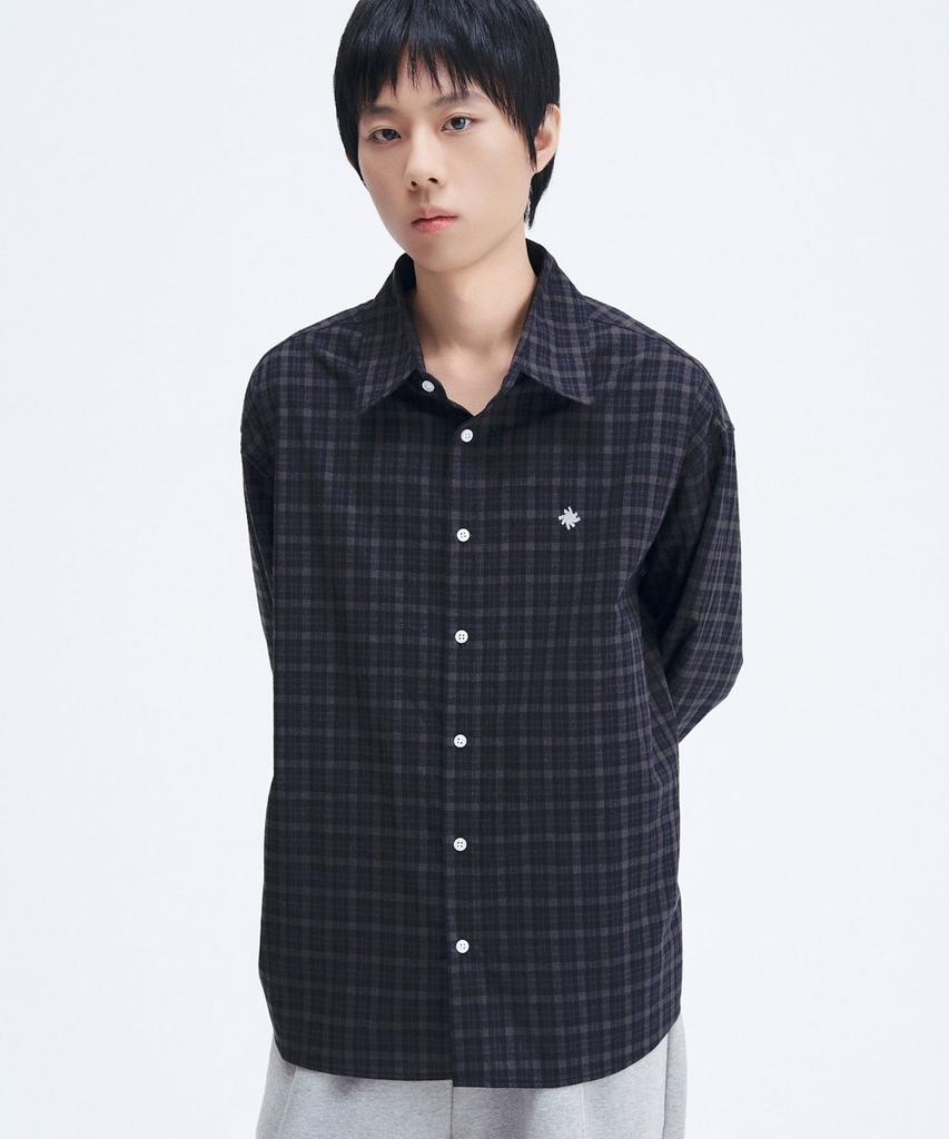 SLOW RECORD HOUSE Vintage Check Shirt_Black