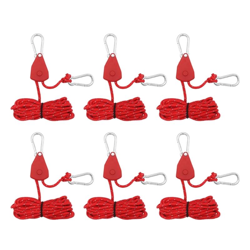 Reflective Camping Pulley Rope Tie Down Rope Hangers Adjusted Tent Guide Rope for Kayak Awnings Tents Hiking Outdoors