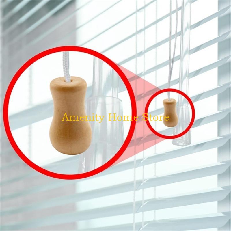 F26C 12 Pack Window Blind Wood Cord Tassels Knobs Cord Drapery Hangings Bead Drop Balls Pulls End for DIY Craft Home Curtain