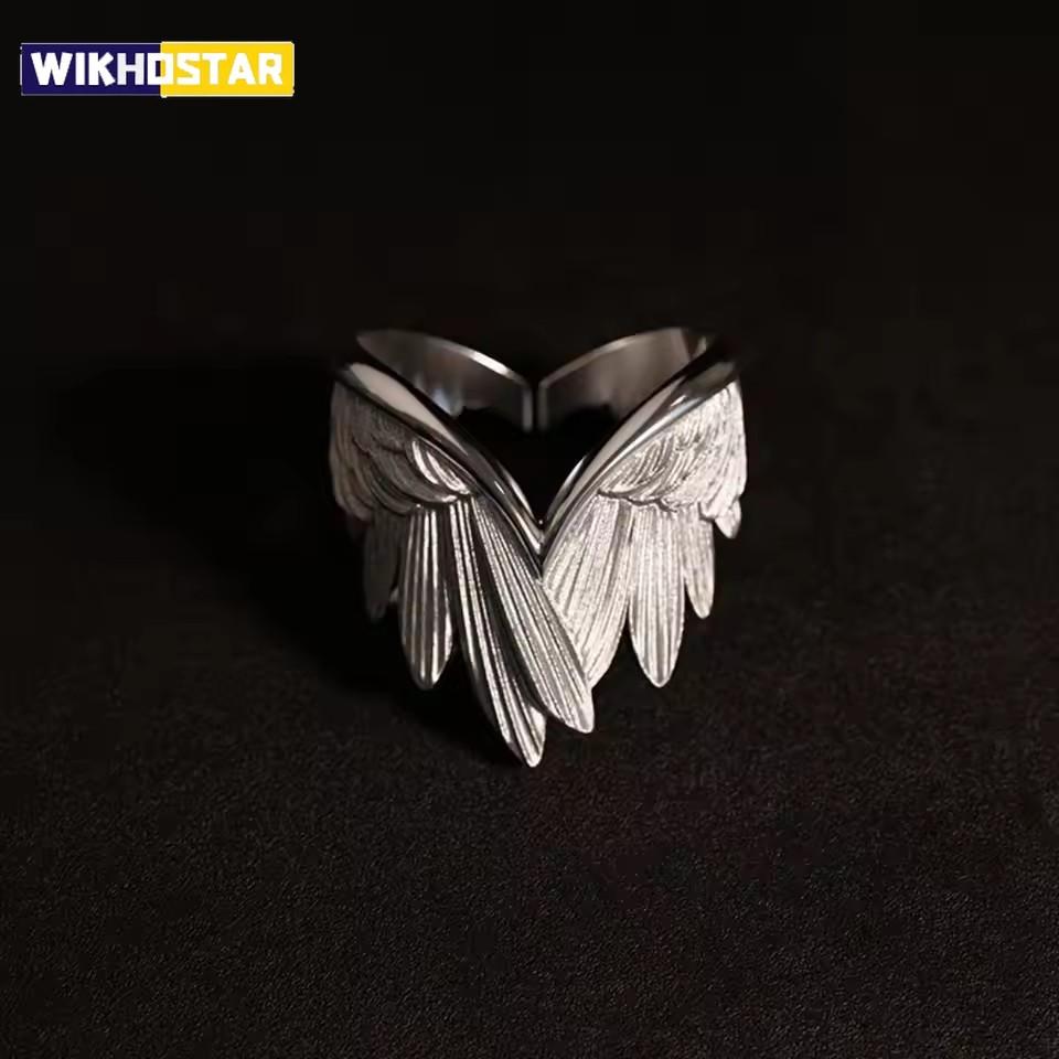 Retro Angel Wings Ring For Women Girls Punk Gothic Adjustable Open Ring Handmade Designer Jewelry Accessories Gift E783
