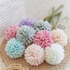 Artificial Chrysanthemum Ball Flowers Dandelion Hydrangea Arrangement Bouquet Present for Friends Bridal Wedding Bouquet Decor for
