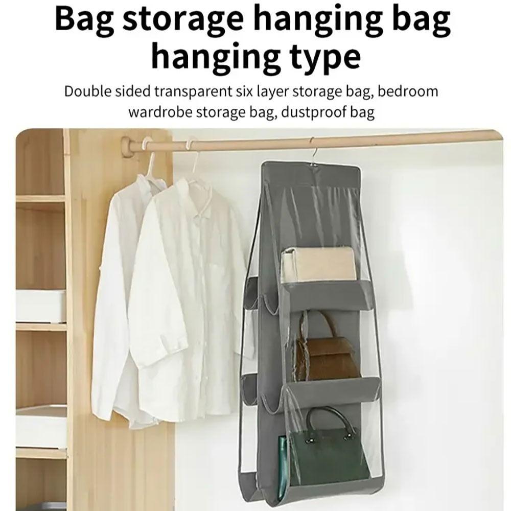 1Pcs Gray Hanging Handbag Organizer Waterproof Clear Sundry Bag New Storage Bag  Door Wall