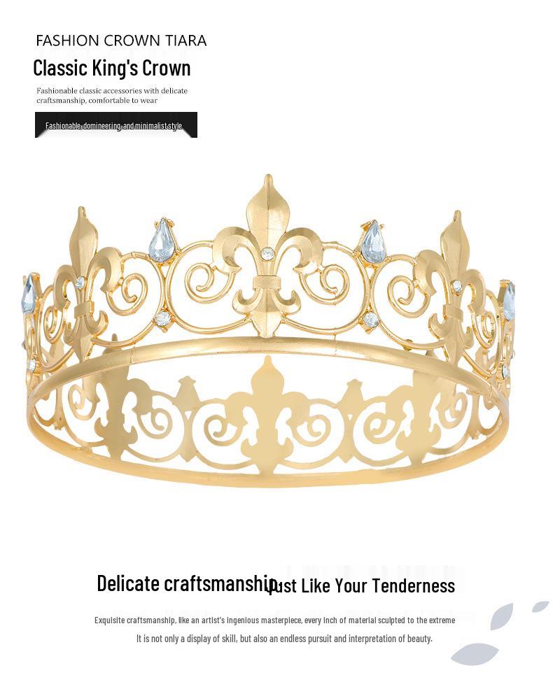 Herr Royal Crown och King Sash Party Set - Legerings Huvudbonadsaccessoar