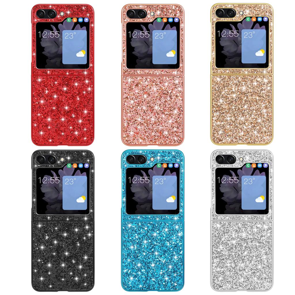 Applicable to Samsung zflip7 mobile phone case electroplating diamond glitter sticker skin zflip4 anti-drop folding screen protective case Z6