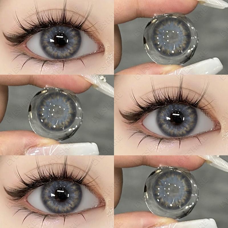 Eyeshare 1 Pair Miki Brown Contact Lenses Colored Lens Soft Contacts With Case Yearly Makeup