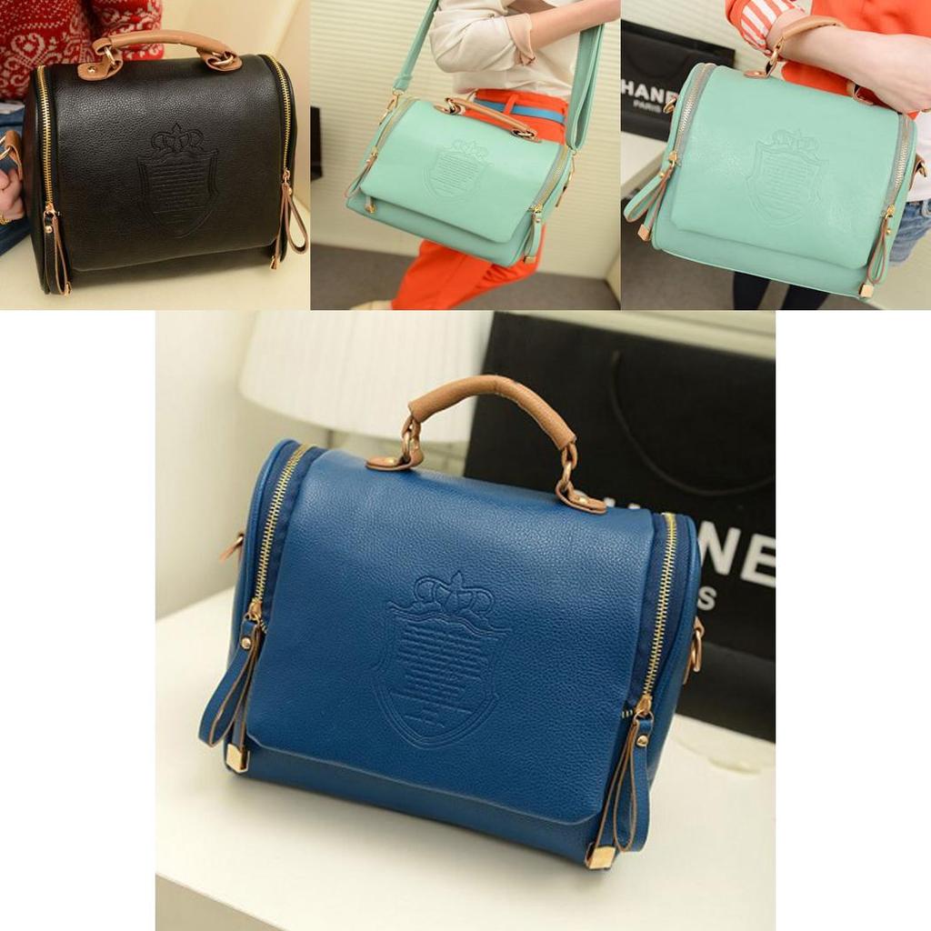 Chic And Timeless Women Leather Shoulder Crossbody Bag Handbag With Zipper Closure