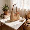 Cotton Rope Woven Bucket Bag With Drawstring Closure For Casual Travel And Day Use