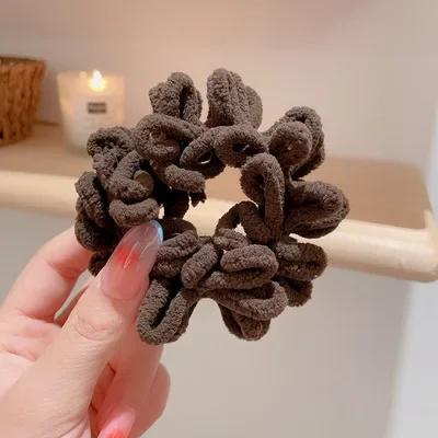 Autumn Winter New Sweet Plush Soft Girls' Women Pompom Hair Ties Elastic Hair Band Ropes Accessories Headwear
