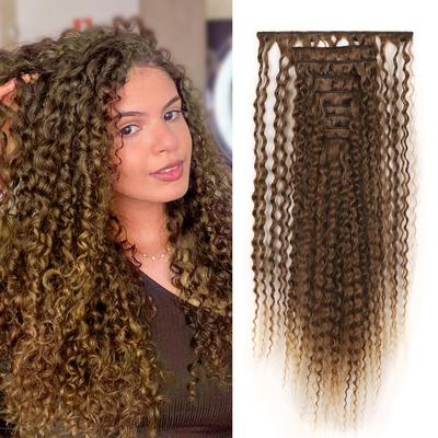 Long Curly Synthetic Clip In Hair Extensions 9PCS/set Hairpiece