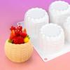 6 Cavity Flower Basket Silicone Mold For Mousse Cake Chocolate Candle Making Heat Resistant Baking Mould