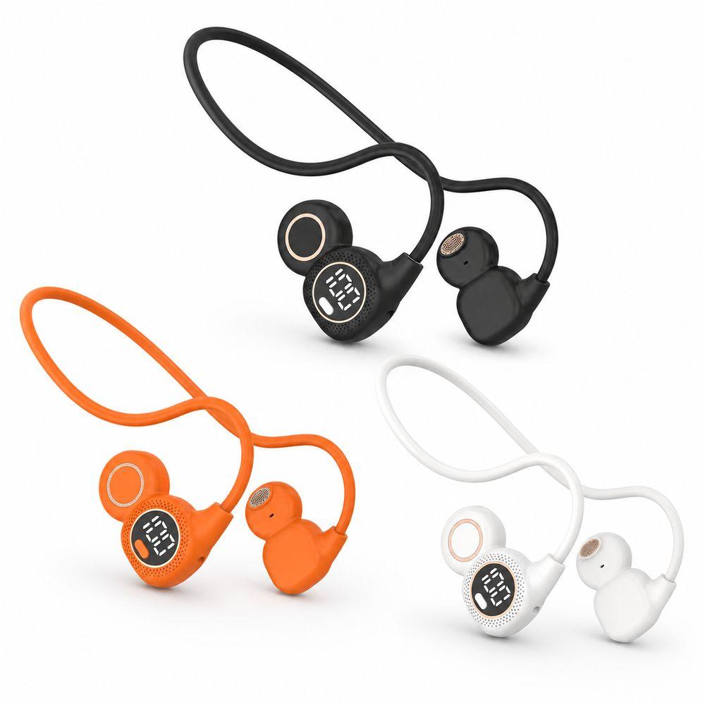 LED Digital Display Wireless Earbuds Neckband Built In Microphone Sport Headset  Karaoke Singing