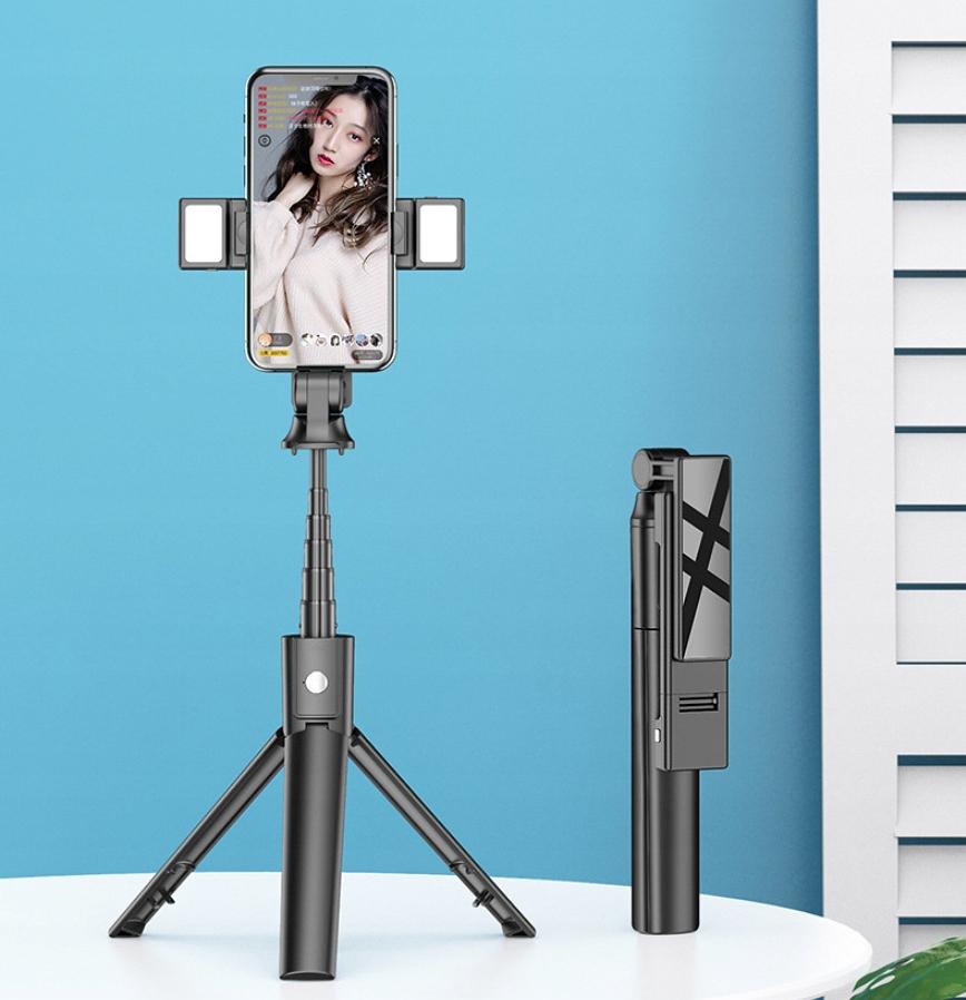 Selfie Stick Tripod Remote Control Bluetooth LED