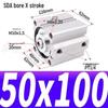 SDA Mini Pneumatic Cylinder, High Thrust, Thin Type, Bore Sizes 20/25/32/40/50
