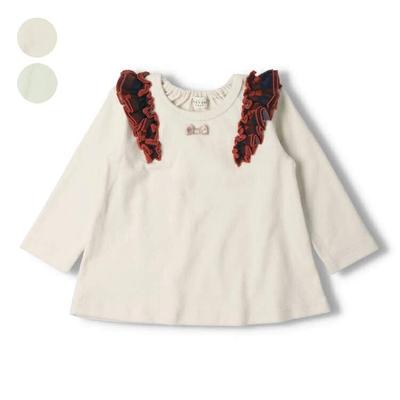 【Kinderkleidung】 kid´s zoo (Kids Zoo) Langarm-T-Shirt mit Schulterrüschen 80cm, 90cm W60810