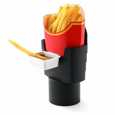 Car French Fries Chips Cup Holder And Sauce Dips Set, Mounted Air Outlet Vent Drink Phone Storage Box Beverage Snack Food Holder