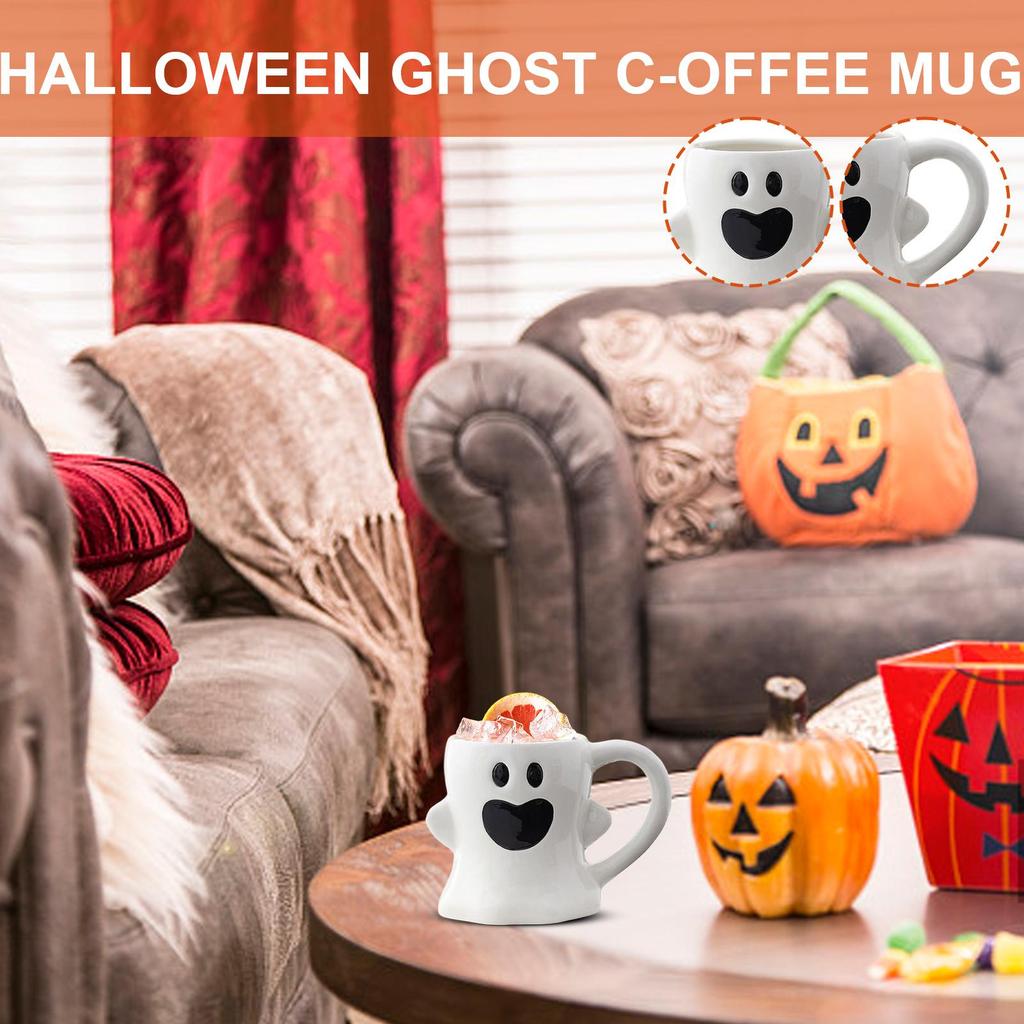 Cute Ghost Water Cup Creative Pumpkin Ghost Ceramic Mug Halloween Coffee Mugs Milk Mug Cute Halloween Mug Halloween Gift