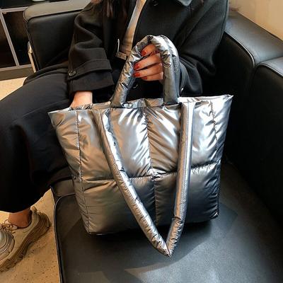 Handbag Female Large Capacity Bag Female Tide Fashion Shoulder Bag Fall and Winter Cotton Bag Hundred Tote Bag