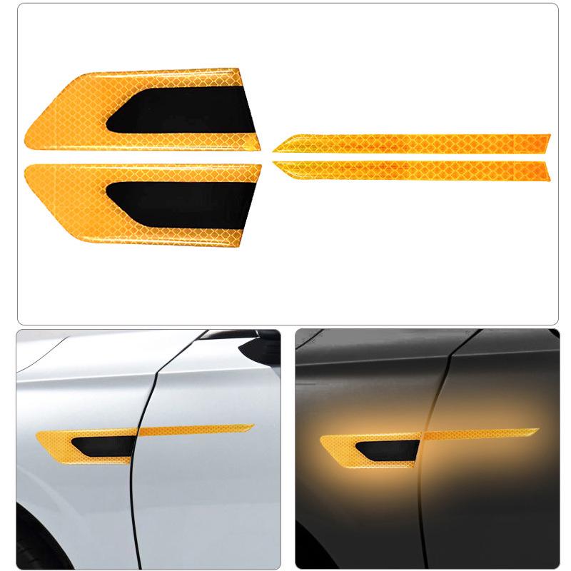 Reflective Carbon Fiber Car Door Handle Protector Strip