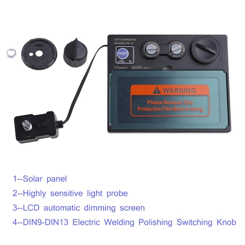 Solar Selbstabdunkelnder Filter Schweißpoliermaske Geeignet für Elektroschweißen Gasschweißen für Stahlschweißen Schneiden