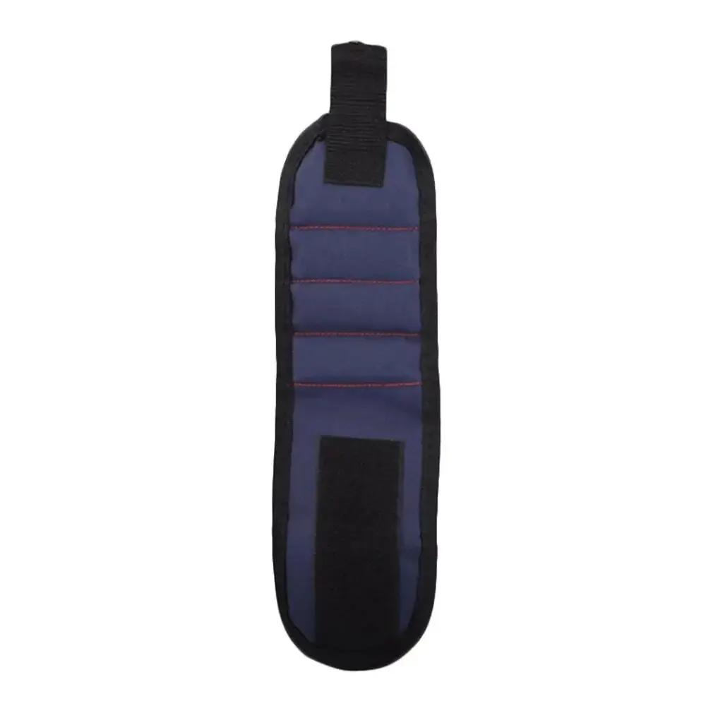 

Adjustable Magnetic Wristband Tool Bag for Electricians Portable Metal Screw Small Nail Bolt Holder Strong Wrist Belt синій