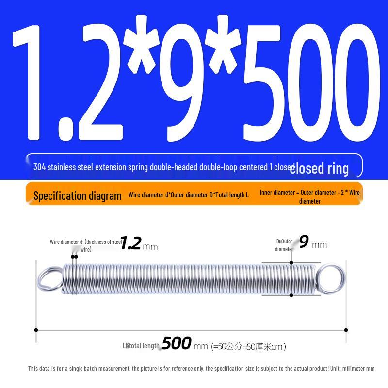 Arc de extensie din oțel inoxidabil 304 de 500 mm cu cârlige deschise și inel cu buclă dublă, personalizabil.