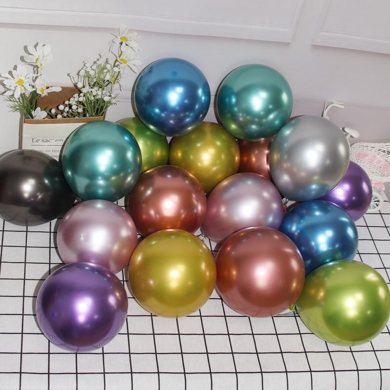 12  Rose Gold Round Latex Balloons - Red, Silver, Rose Gold for Birthday, Party, Wedding Decoration