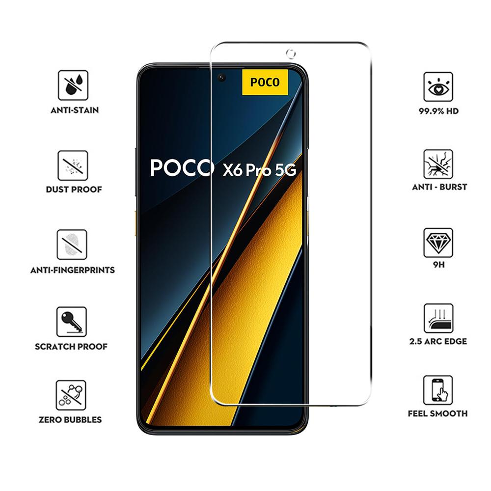 4PCS Tempered Glass For POCO X8 X6 X7 X5 X4 X3 F9 F7 F6 F5 Pro Screen Protectors For POCO M8 M7 M6 M5 M3 Pro 5G Protective Glass2