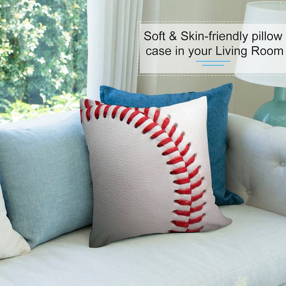 Fashion BASEBALL Pillow Case Short Plush Double-sided Print Square Throw Pillow Covers Sofa Home Cushion Decor