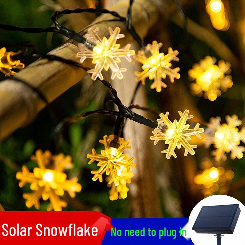 

Waterproof Solar Snowflake Garden Lights: Color-Changing String Lights for Outdoor Decoration