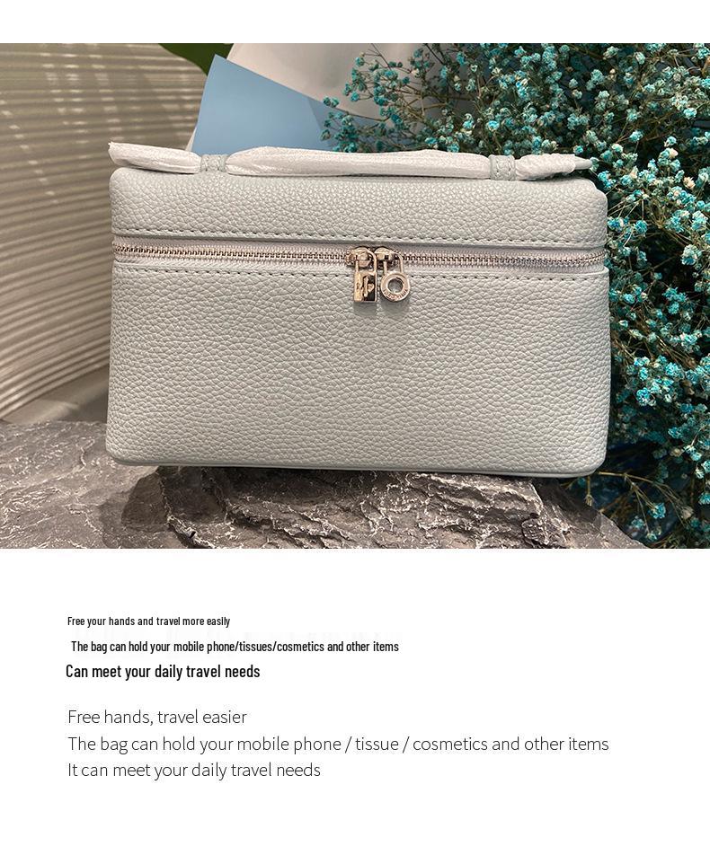 Vielseitige Mini-Crossbody-Lunchtasche aus Rindsleder mit Litschi-Narbenmuster - Damenhandtasche aus echtem Leder