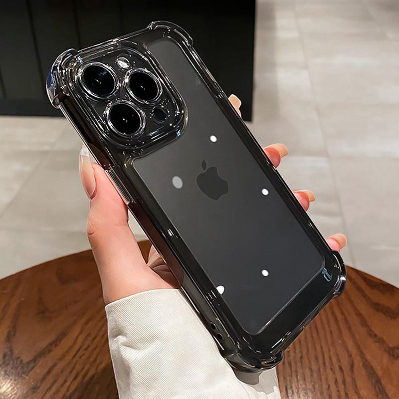 

Роскошный прозрачный противоударный чехол для телефона iPhone 15 14 11 12 13 Pro Max Plus X XR XS Max 7 8 Plus прозрачные чехлы-бамперы For iPhone 7plus чёрный
