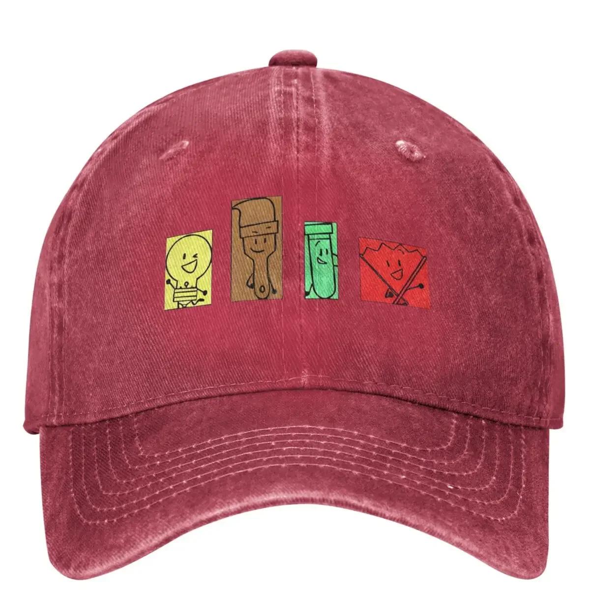 BFDI Inanimate Insanity All Characters Baseball Cap y2k Retro Women Unisex Hip Hop Hats Design Kpop Rock Baseball Caps One Size