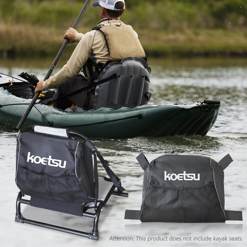 Kayak Seat Back Storage Bag with Straps Kayak Chair Bag Large Capacity Kayaking Bag with Mesh Pouch for Outdoors Kayak Chair